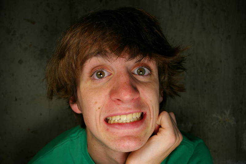 making a silly face