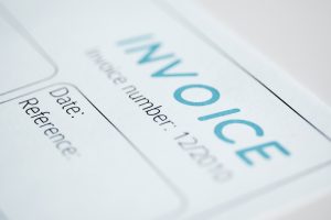Close-up picture of an invoice