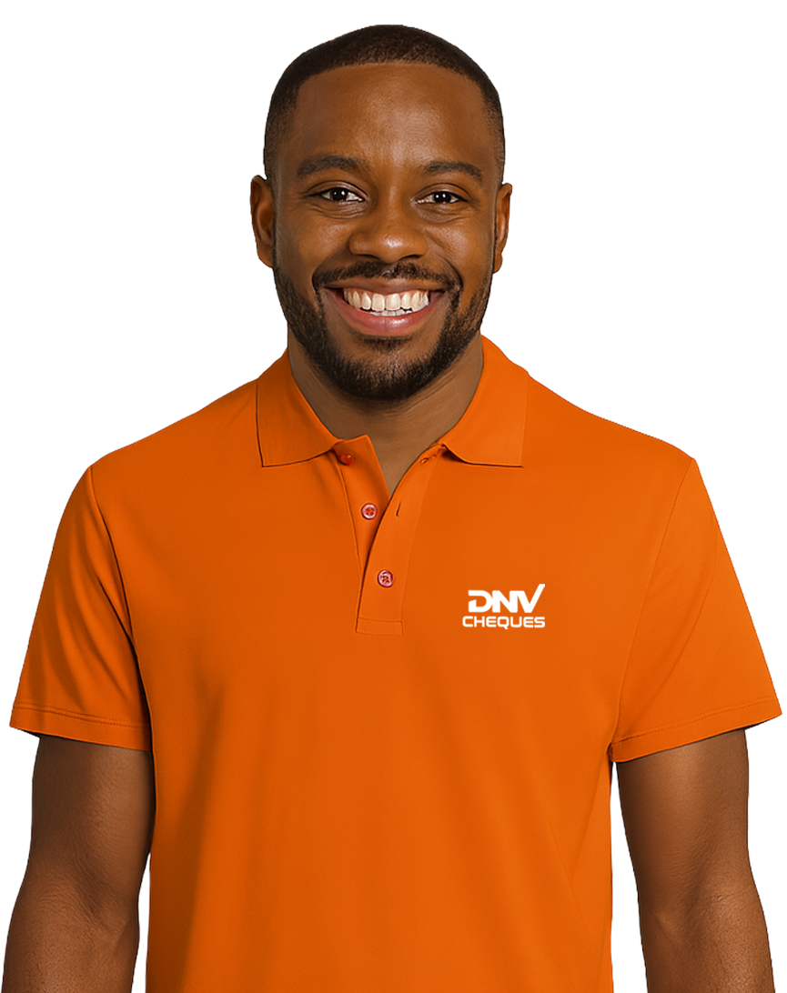Smiling man in orange polo
