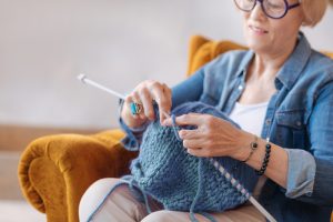 woman knitting