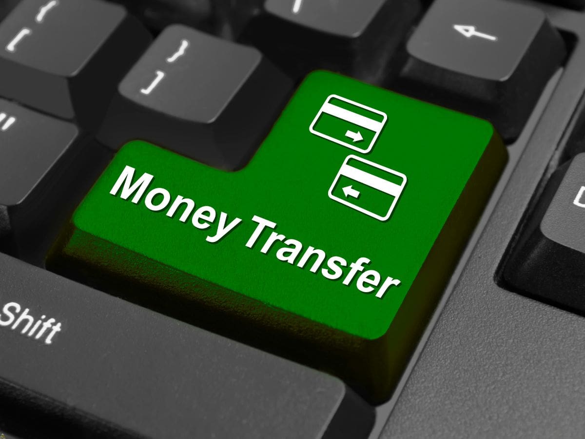 keyboard button with money transfer